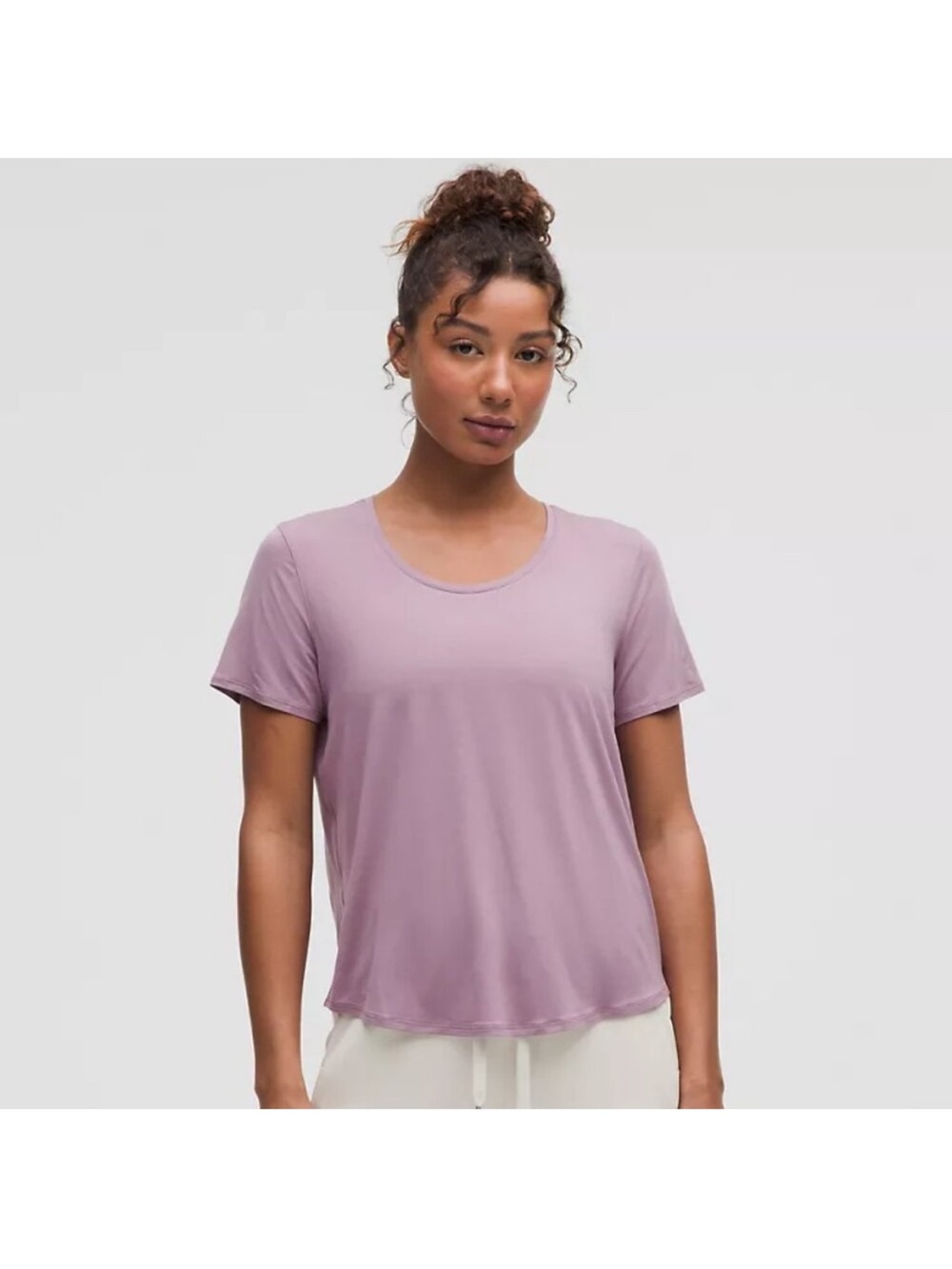 NWOT Lululemon Lavender Lux Modal-Silk Twist-Back Short-Sleeve Shirt, Size XL